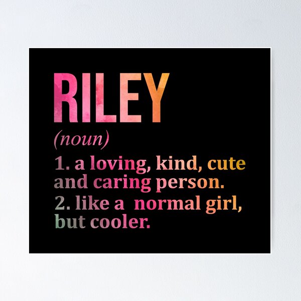 Riley male name, colorful letter balloons background Stock Photo