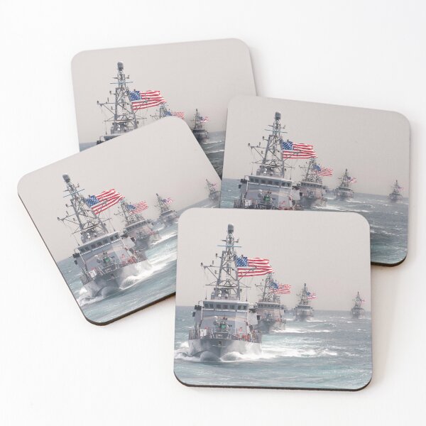 Item preview, STK109216M-Coastal patrol ship USS Hurricane leads other ships in formation. designed and sold by StocktrekImages.