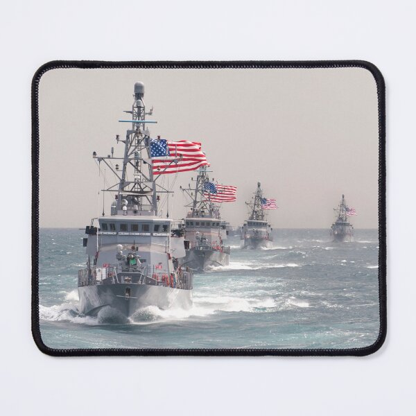 Item preview, STK109216M-Coastal patrol ship USS Hurricane leads other ships in formation. designed and sold by StocktrekImages.