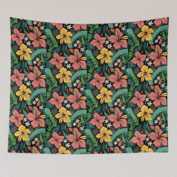 Item preview, Dark hawaiian flowers designed and sold by kreafox.