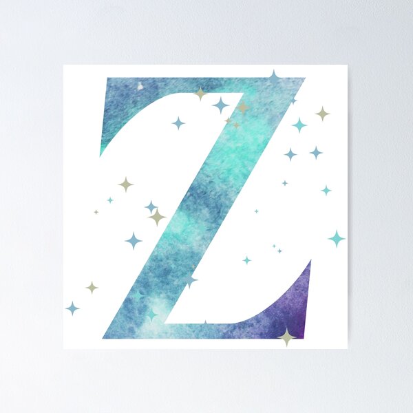 Artikelvorschau, Buchstabe Z Monogramm-Aquarellgalaxie entworfen und verkauft von iRenza.