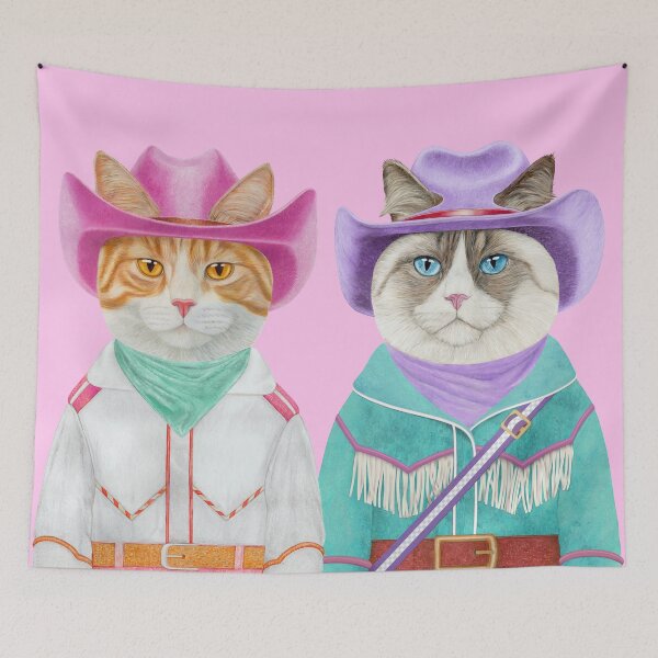 Item preview, Cowboy Cats - Ginger cat and Ragdoll cat designed and sold by AnimalCrew.