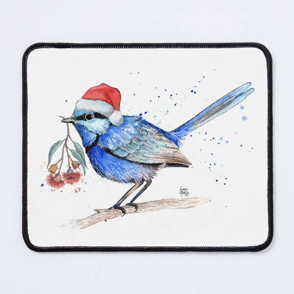 Item preview, Christmas Splendid Fairy Wren designed and sold by lucyluart.