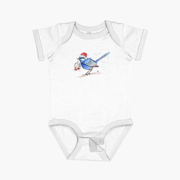 Christmas Splendid Fairy Wren Short Sleeve Baby One-Piece