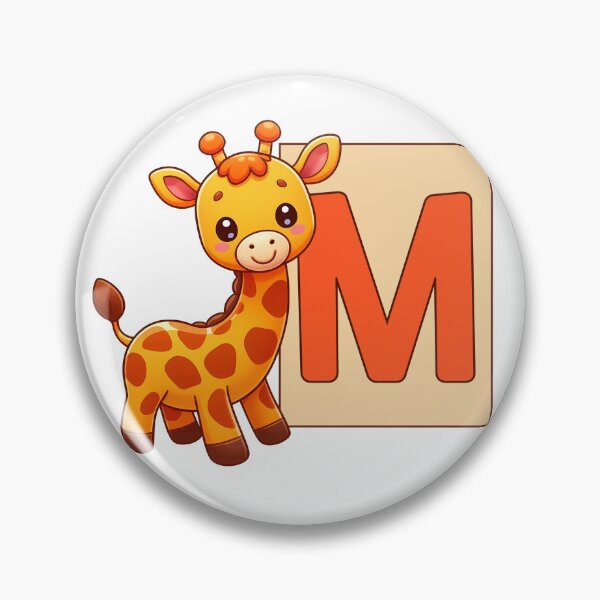 Item preview, Giraffe Monogram Letter M designed and sold by Lyssarien.
