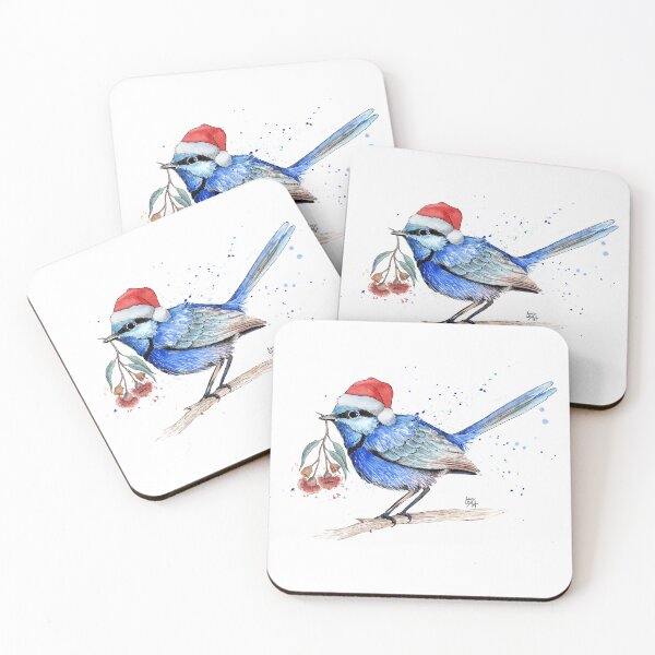 Item preview, Christmas Splendid Fairy Wren designed and sold by lucyluart.
