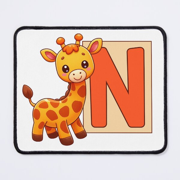Item preview, Giraffe Monogram Letter N designed and sold by Coffee Lifestyle.