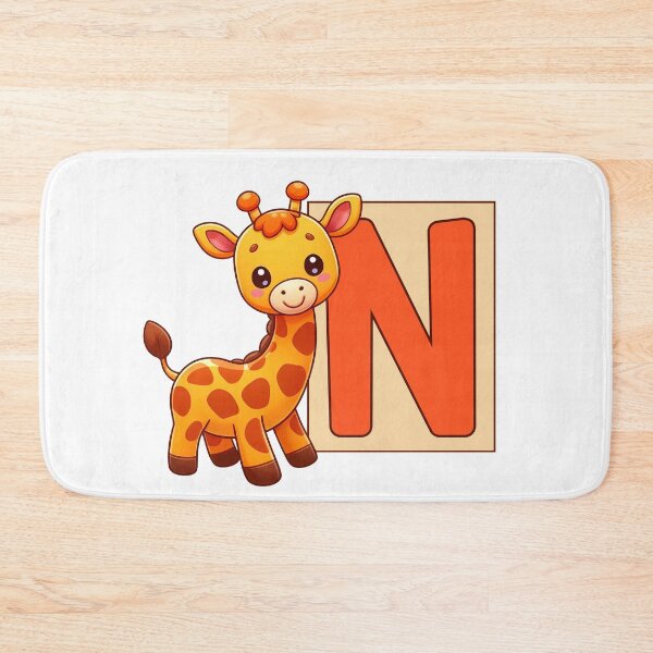 Item preview, Giraffe Monogram Letter N designed and sold by Lyssarien.