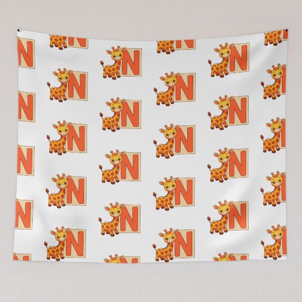 Item preview, Giraffe Monogram Letter N designed and sold by Coffee Lifestyle.