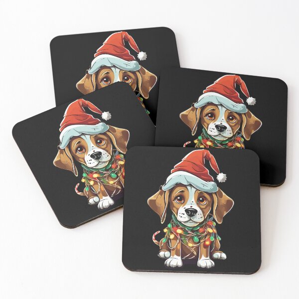 Item preview, Dog Tangled in Christmas Lights Santa designed and sold by Peculiarts.