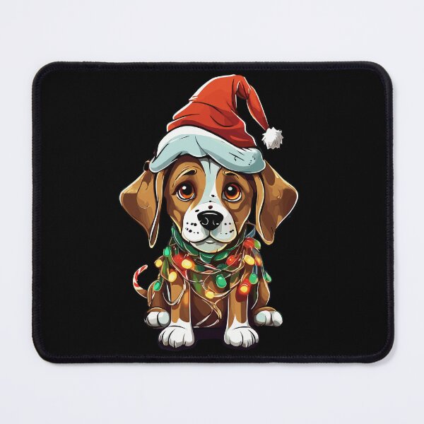 Item preview, Dog Tangled in Christmas Lights Santa designed and sold by Peculiarts.