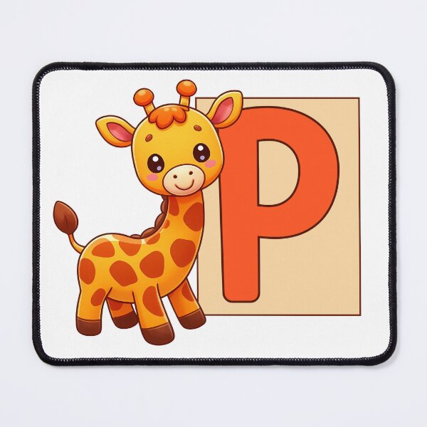 Item preview, Giraffe Monogram Letter P designed and sold by Coffee Lifestyle.
