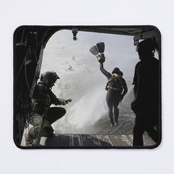 Item preview, STK109185M-A Marine jumps from the ramp of a CH-47 Chinook helicopter. designed and sold by StocktrekImages.