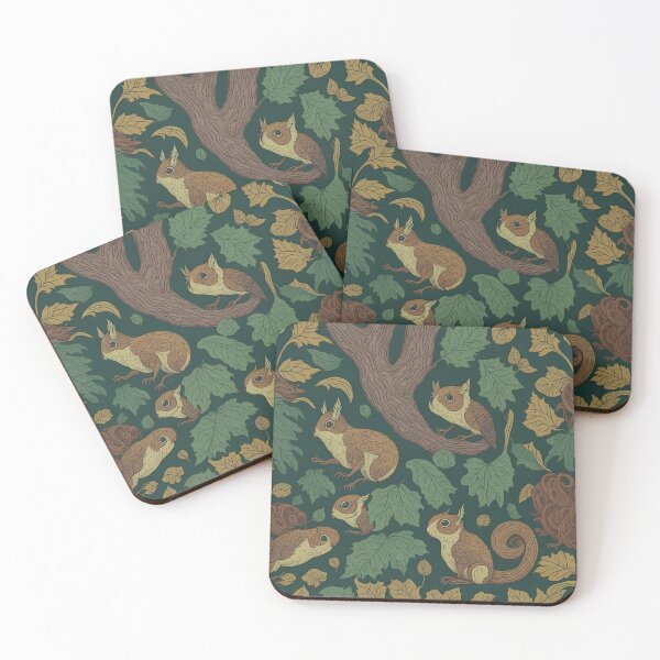 Item preview, "Enchanting Woodland Artwork: Seamless Pattern in Forest Greens and Browns with Charming Creatures" designed and sold by Best-Art-32.