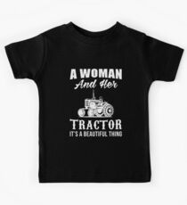 A woman and her tractor Kids Tee