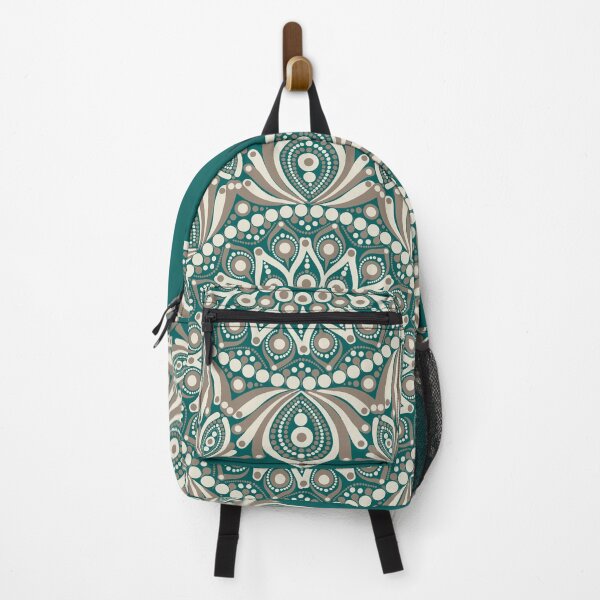Item preview, Chocolate & Teal Cafe Latte Dot Mandala designed and sold by Triplicate Limited.