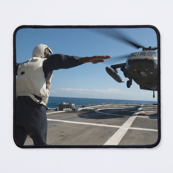 Item preview, STK109174M-A UH-60L Black Hawk helicopter is guided to the flight deck of USS Kauffman. designed and sold by StocktrekImages.