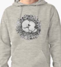 Fox Sleeping in Flowers Pullover Hoodie