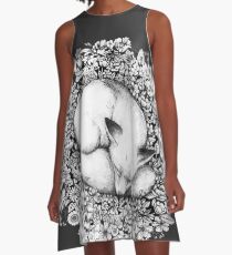Fox Sleeping in Flowers A-Line Dress