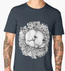 Fox Sleeping in Flowers Men's Premium T-Shirt