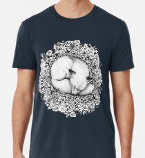 Fox in Blumen schlafen Männer Premium T-Shirts
