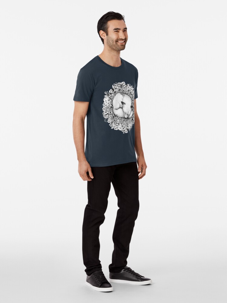 Alternate view of Fox Sleeping in Flowers Premium T-Shirt