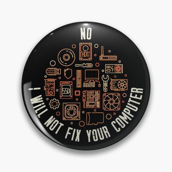 Artikelvorschau, Nein, ich werde Ihren Computer nicht reparieren. Lustiges Distressed-Design mit Computerkomponenten-Schildern für IT-Freaks entworfen und verkauft von venomousvector.