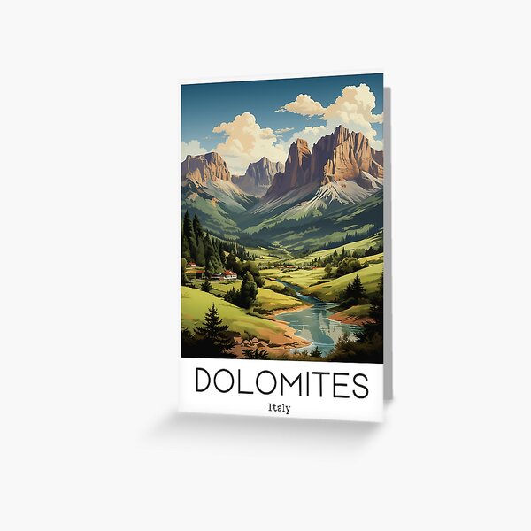 Item preview, A Vintage Travel Illustration of Dolomites - Italy  designed and sold by GoodOldVintage.