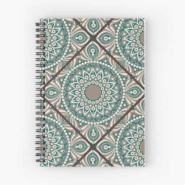 Item preview, Chocolate and Teal Cafe Latte Dot Mandala Tile designed and sold by Triplicate Limited.