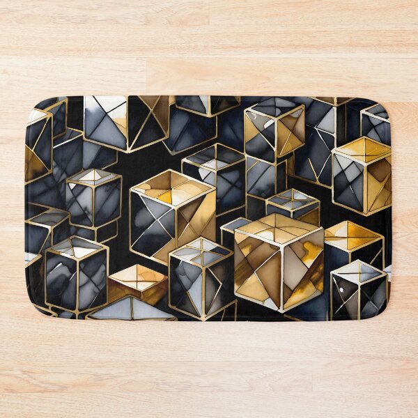 Item preview, Squares divided into triangles most in gold and black colors with a beautiful metal titanium shine designed and sold by CoolVisionStd.