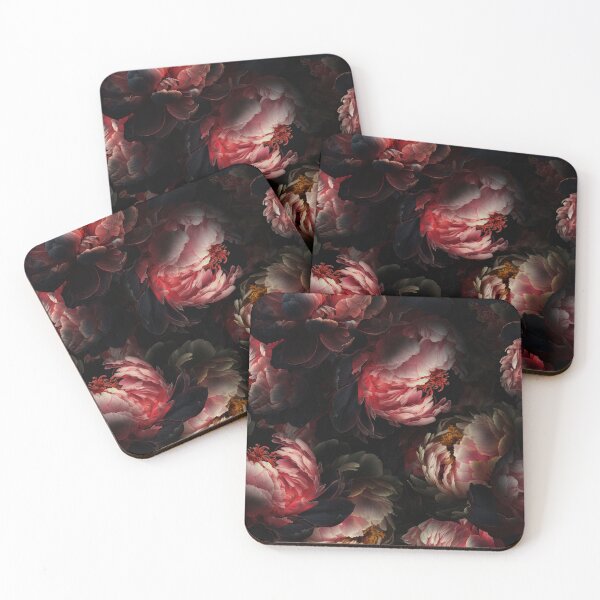 Item preview, Mysterious Midnight Baroque Peony Flowers Nightgarden designed and sold by UtArt.
