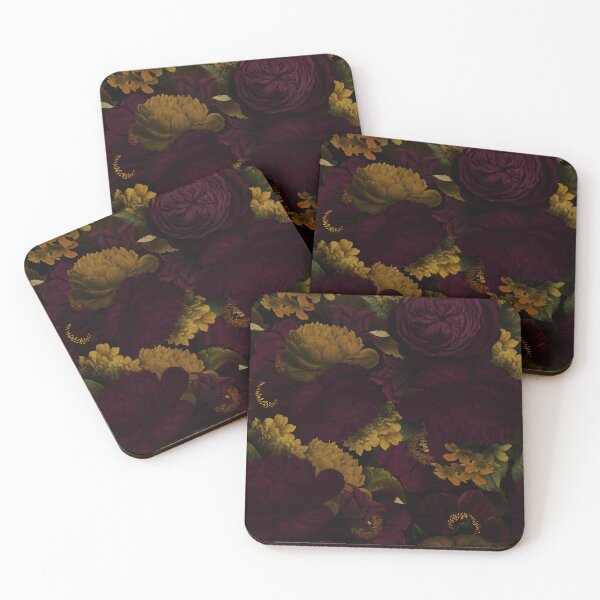Item preview, Mysterious Dark Midnight Baroque Flowers Nightgarden designed and sold by UtArt.