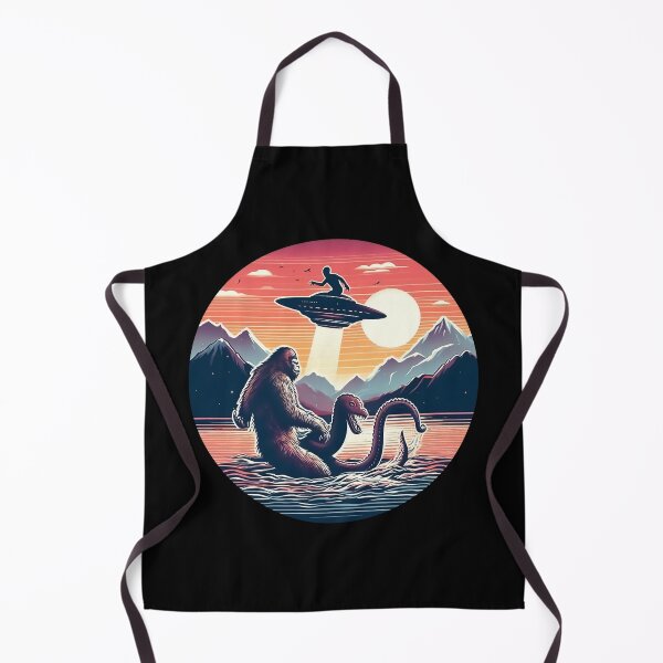 Item preview, Bigfoot riding Loch Ness Monster and Aliens designed and sold by Dolphin Graphic.