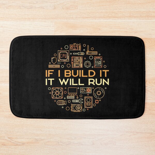 Item preview, If I Build It It Will Run outline funny round design with Computer Parts symbols for PC Builders designed and sold by venomousvector.