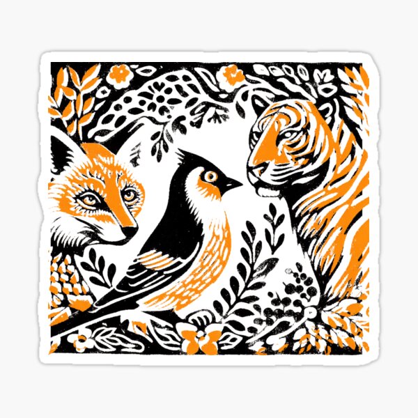 Item preview, Tiger, Fox & Bird friends designed and sold by mishanonpenguin.