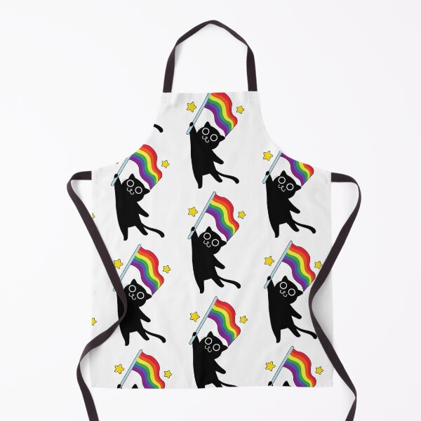Item preview, Blackcat with Rainbow Flag Cutedrawing designed and sold by Yellowriversss.