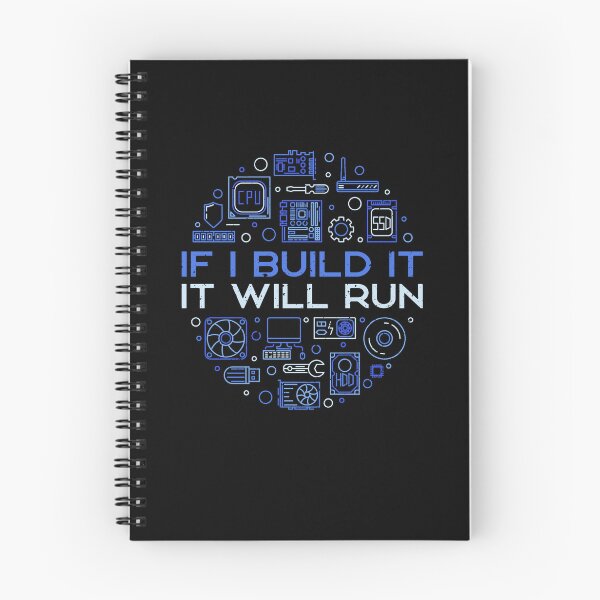 Item preview, If I Build It It Will Run outline funny round distressed design with Computer Parts symbols for PC Builders designed and sold by venomousvector.