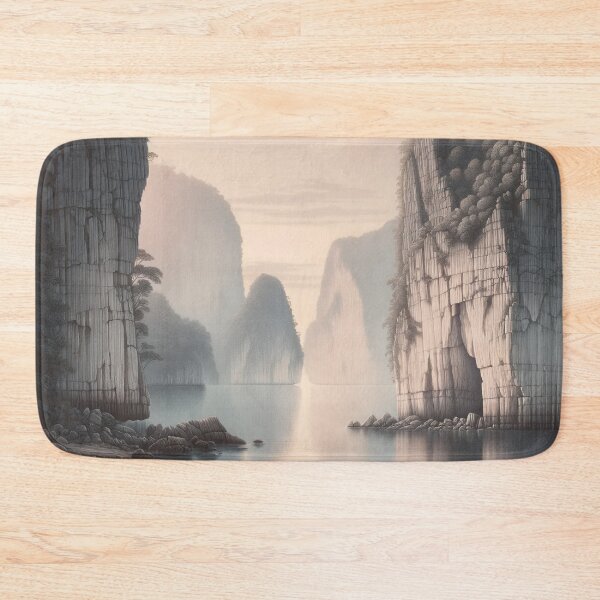 Item preview, Soft Dawn Amidst Rocky Silhouettes designed and sold by PictorialWhimsy.