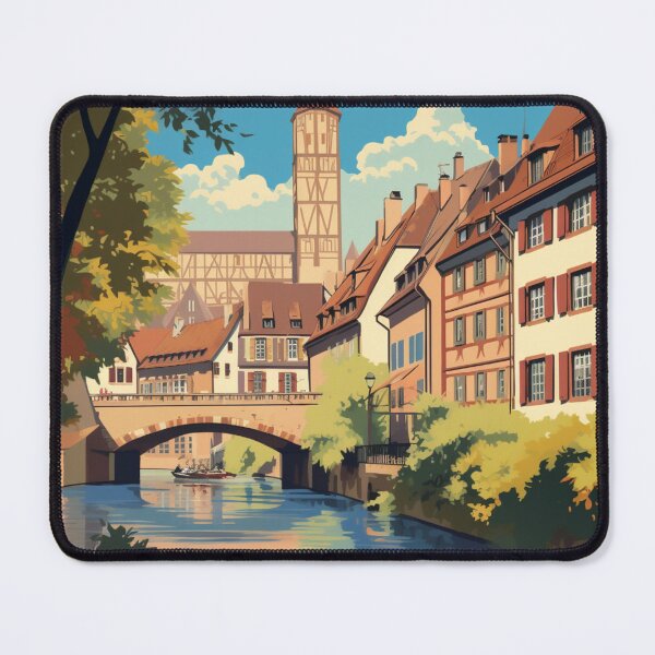 Item preview, A Vintage Travel Illustration of Strasbourg - France  designed and sold by GoodOldVintage.