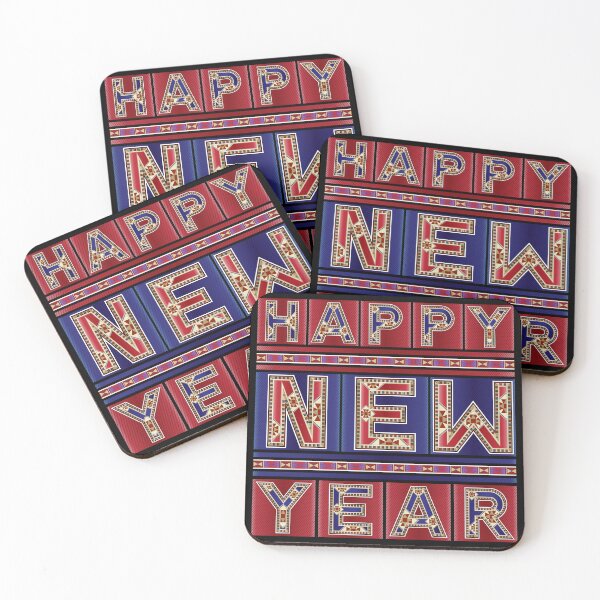 Item preview, Happy New Year Cool Decorative in Block Typography by Craitza designed and sold by House of Sadu by Craitza.