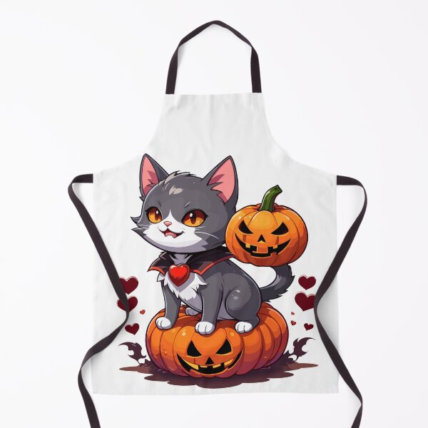 Item preview, cute Halloween cat dressed as dracula, trick-or-treat kitten designed and sold by QuirkyTease.