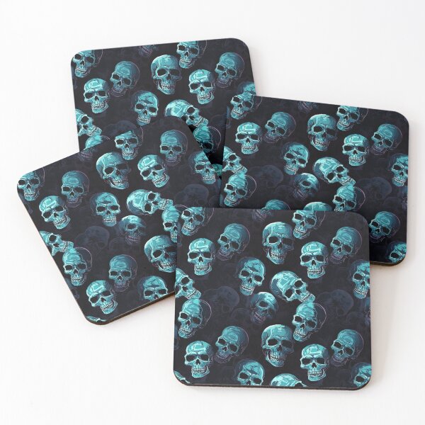 Item preview, Seamless Pattern of Blue Skulls Floating in the Void  designed and sold by CreatureHouse95.