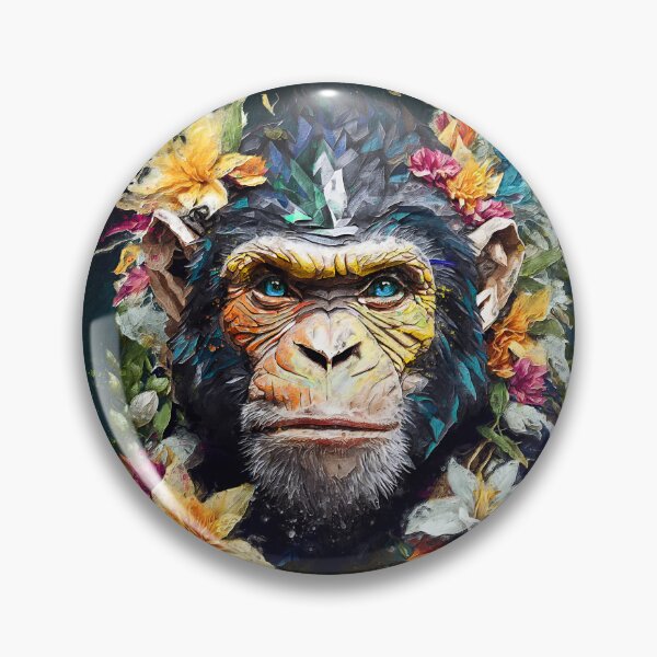 Aperçu de l'œuvre Peinture à l'huile de chimpanzé créée et vendue par Bcolors.