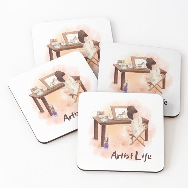 Item preview, "Artist Life" beautiful soft Graphic Design with Brown and Gold Background designed and sold by Lunardreams54.