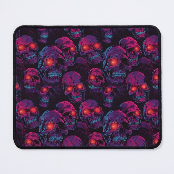Item preview, Dark Seamless Pattern of Skulls With Glowing Red Eye  designed and sold by CreatureHouse95.