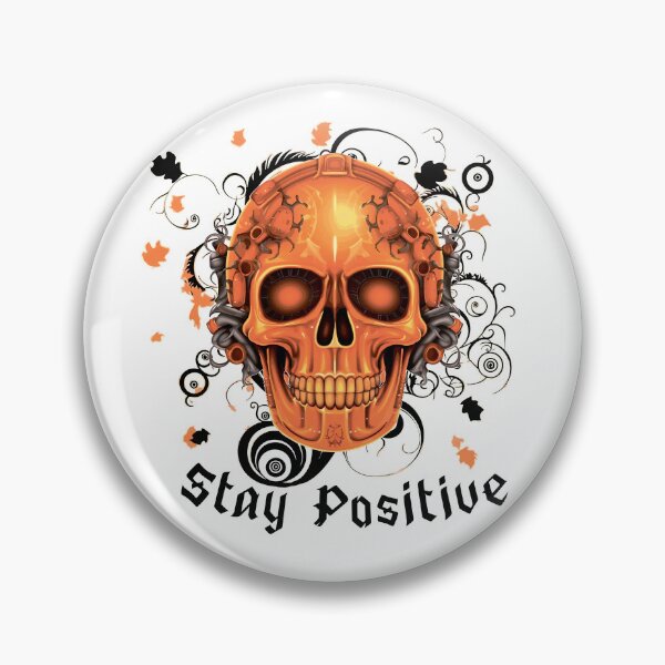 Item preview, Stay Positive. Human skull with shining eye sockets designed and sold by Anastasiia Yurevych.