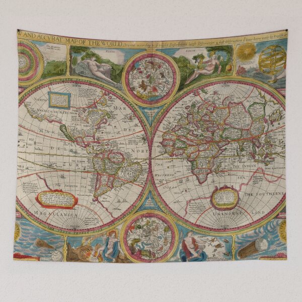 Item preview, Vintage Map of The World (1662) designed and sold by BravuraMedia.