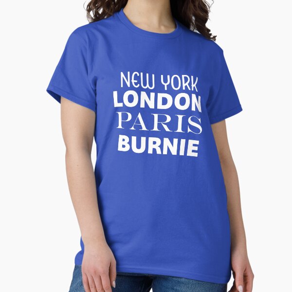 Item preview, New York London Paris Burnie white text designed and sold by SueHolmArt.