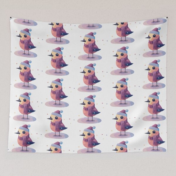 Item preview, Susurros caprichosos de invierno: pajarito y estrellitas parpadeantes designed and sold by Frim-Design.