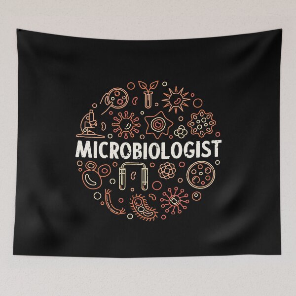 Item preview, Microbiologist creative round outline distressed design with bacteria and microbes signs for Microbiology Lovers designed and sold by venomousvector.